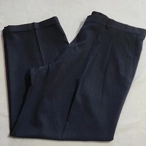 Men's Haggar Dress Pants, Pinstriped, Blue, Size 44x30, Pre-Owned